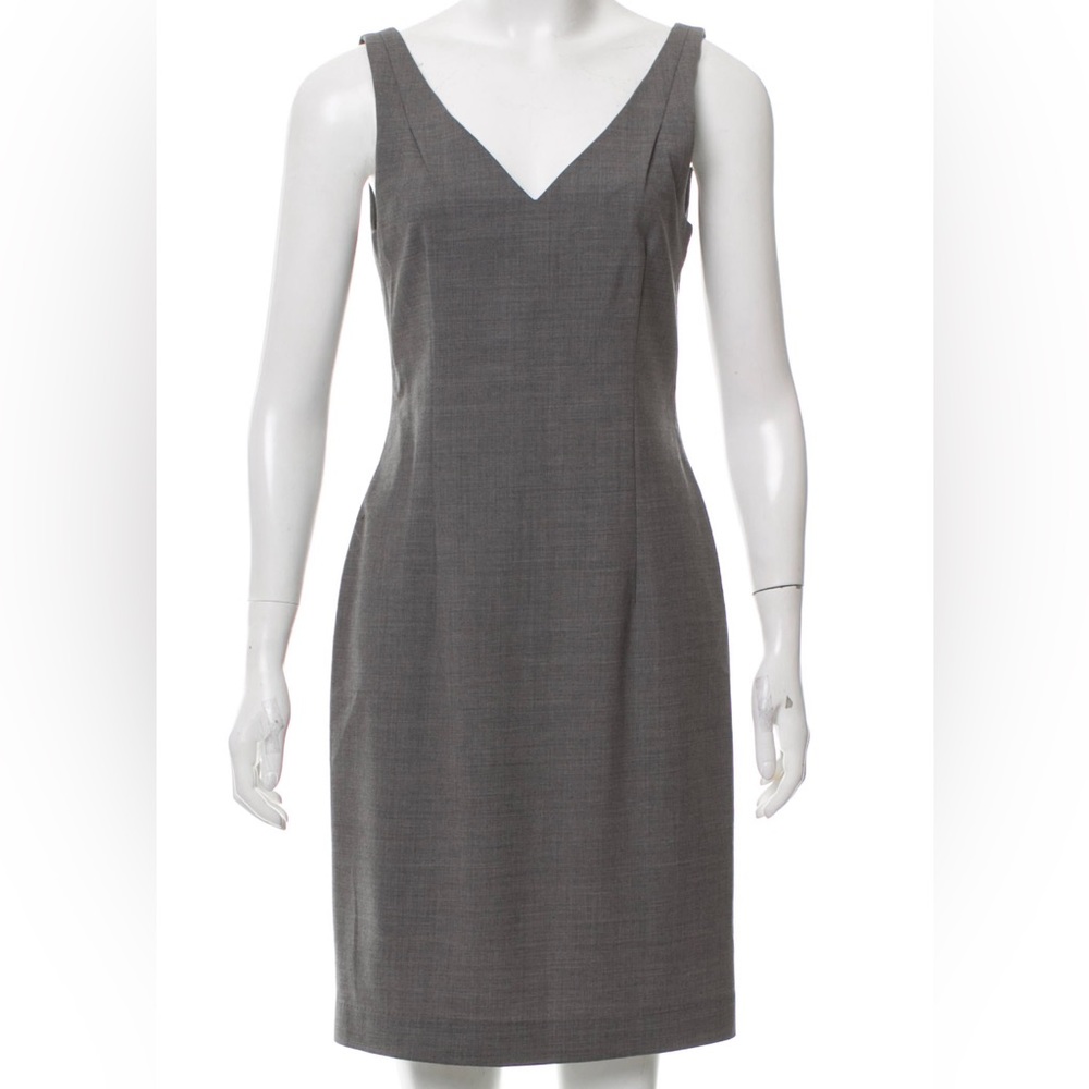 Theory V Neck Sleeveless Dress in Grey